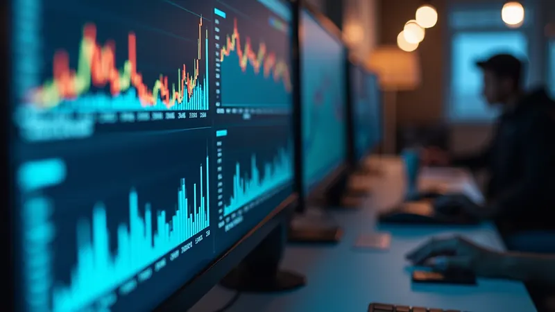 Close-up view of a computer screen displaying data analysis charts